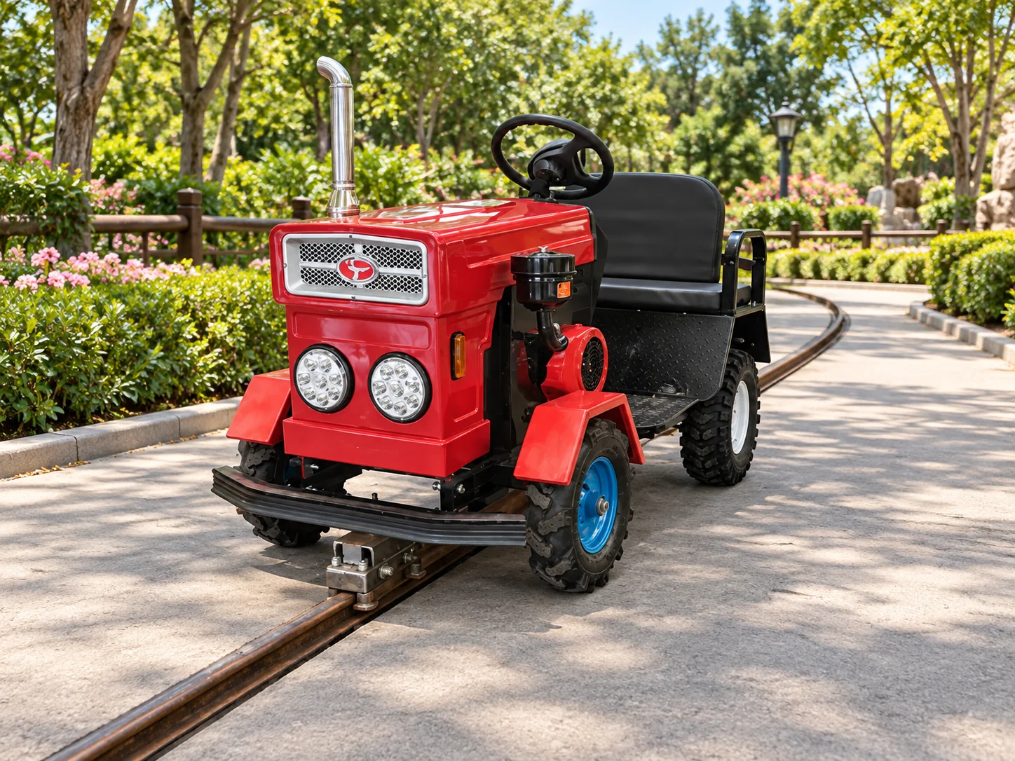 轨道拖拉机火车 · 场景合成图
